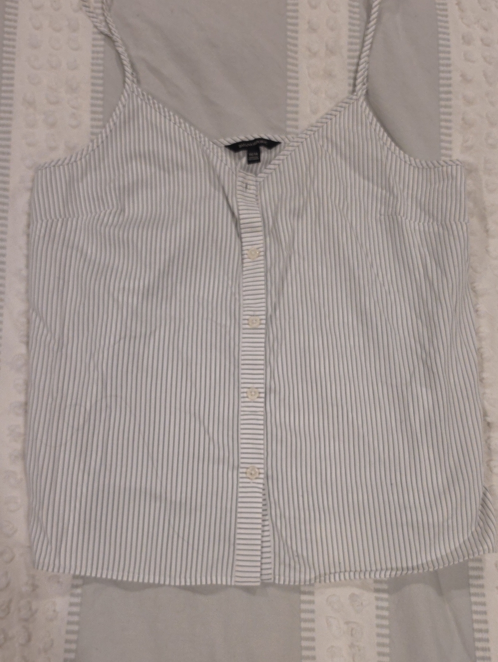 Banana Republic White and Light Blue Striped Camisole